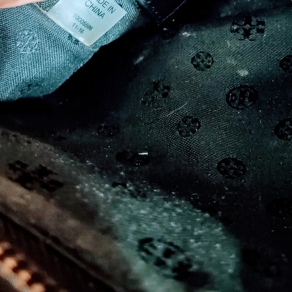 Tory Burch Black Leather Cross body Purse with brass buckle adjustable strap. - Picture 16 of 16